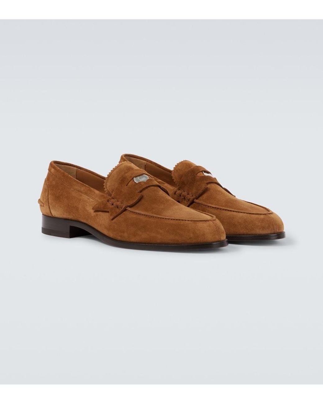 Christian Louboutin Loafers Penny Aus Veloursleder in Brown für Herren