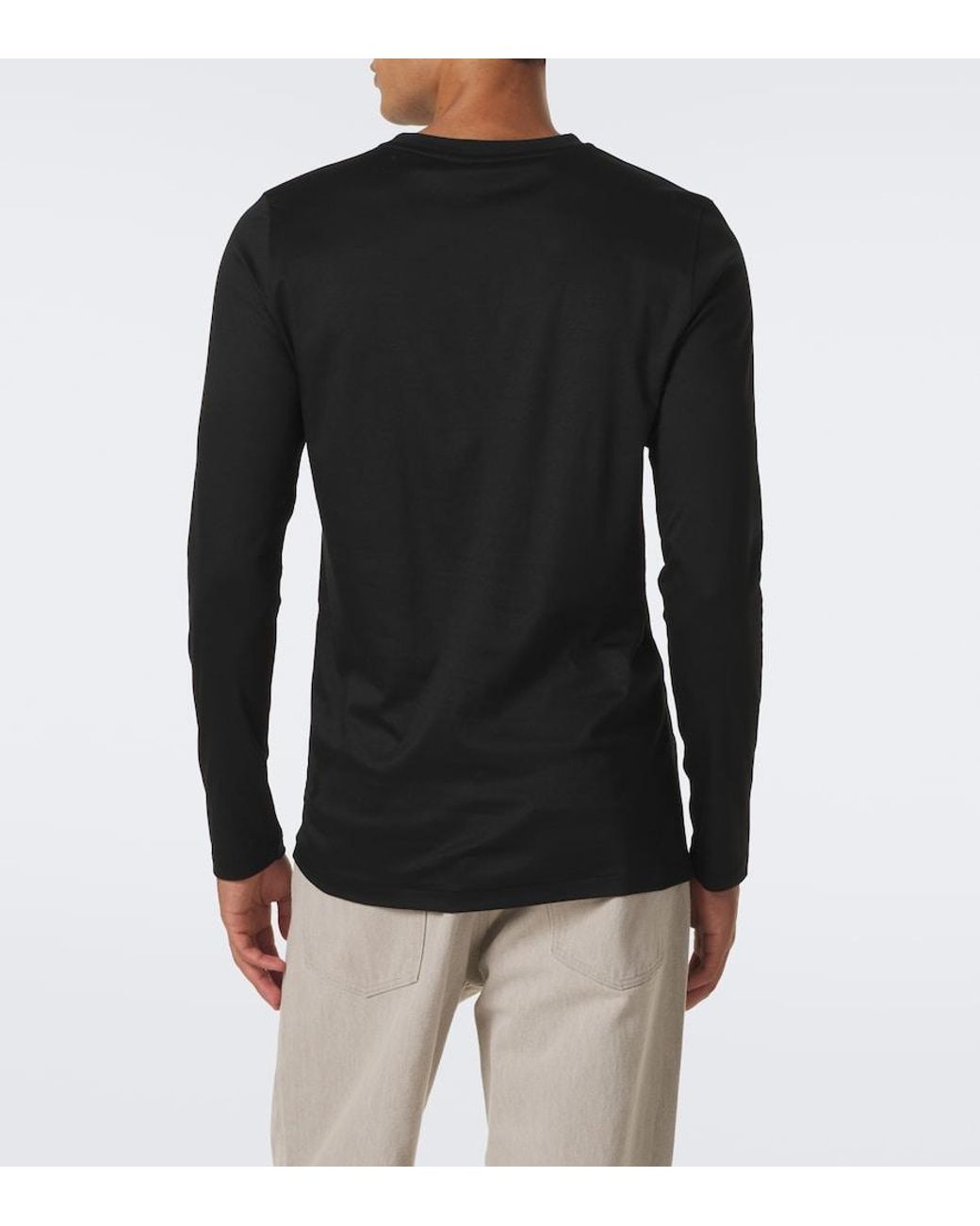 Zimmerli of Switzerland Black Cotton Jersey T-Shirt for men