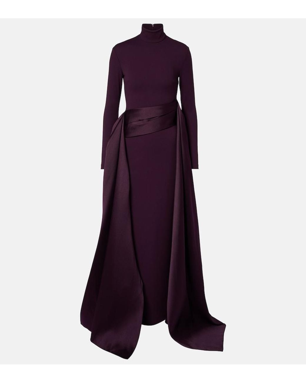 Solace London Purple Olivia Draped Gown