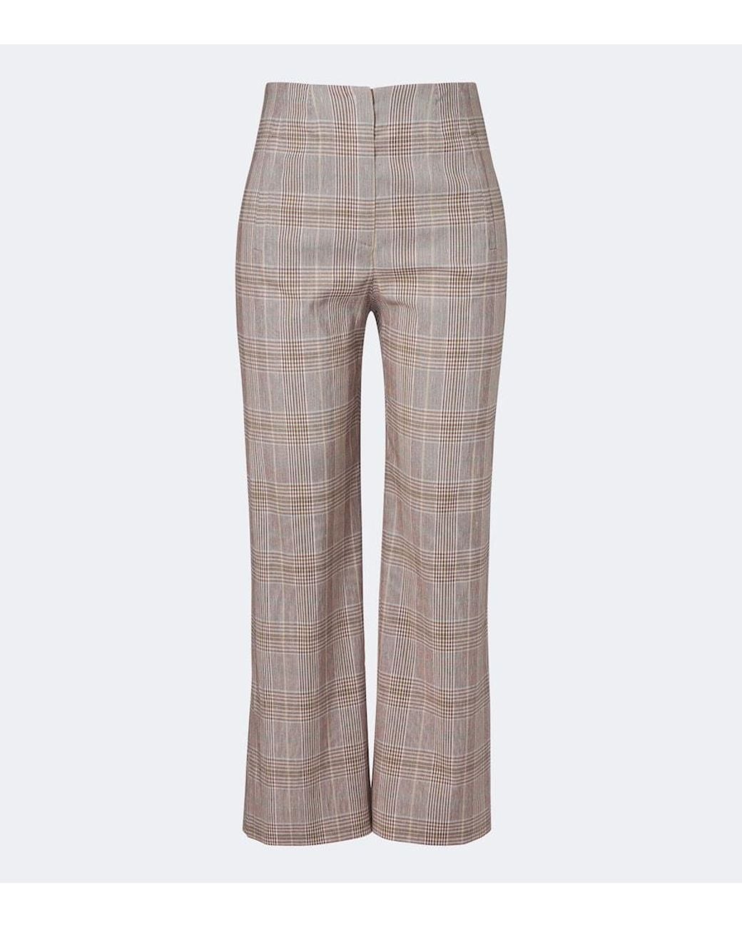 Veronica Beard Gray Dova Cropped Cotton And Linen Wide-Leg Pants