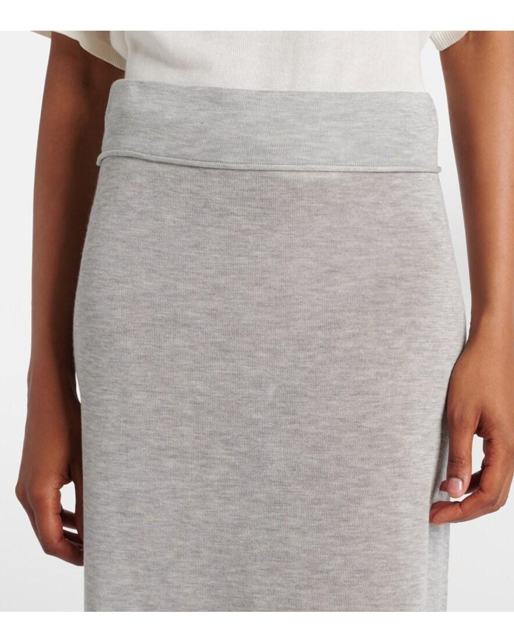 Totême Gray Knitted Maxi Skirt
