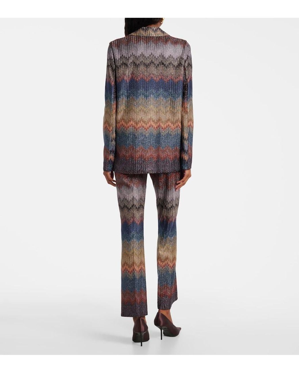 Missoni Blue Zigzag Lame Blazer