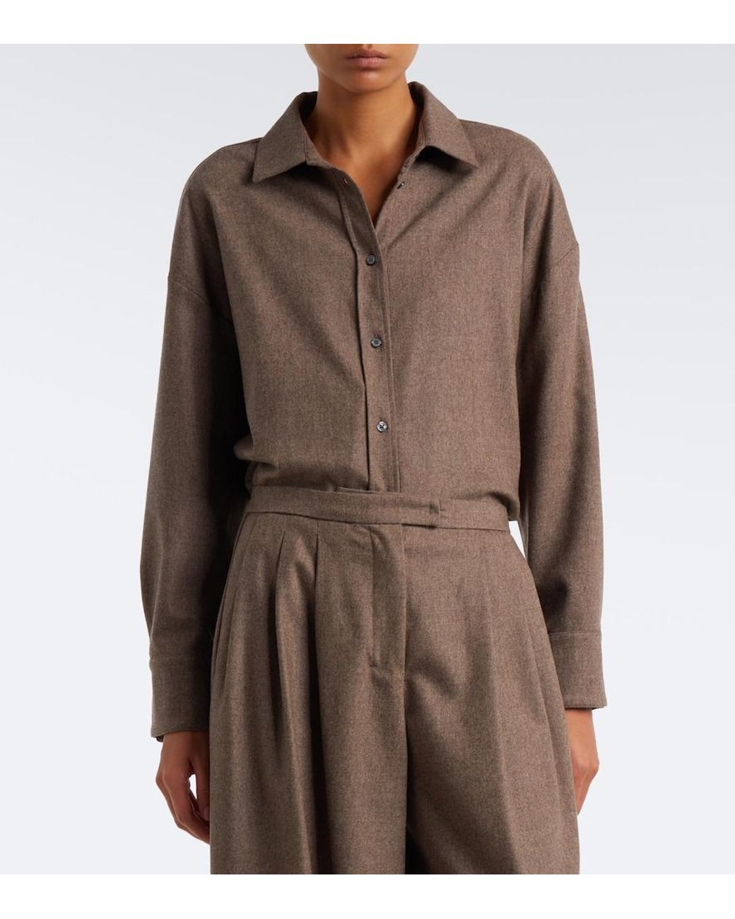 Max Mara Brown Wool Flannel Shirt