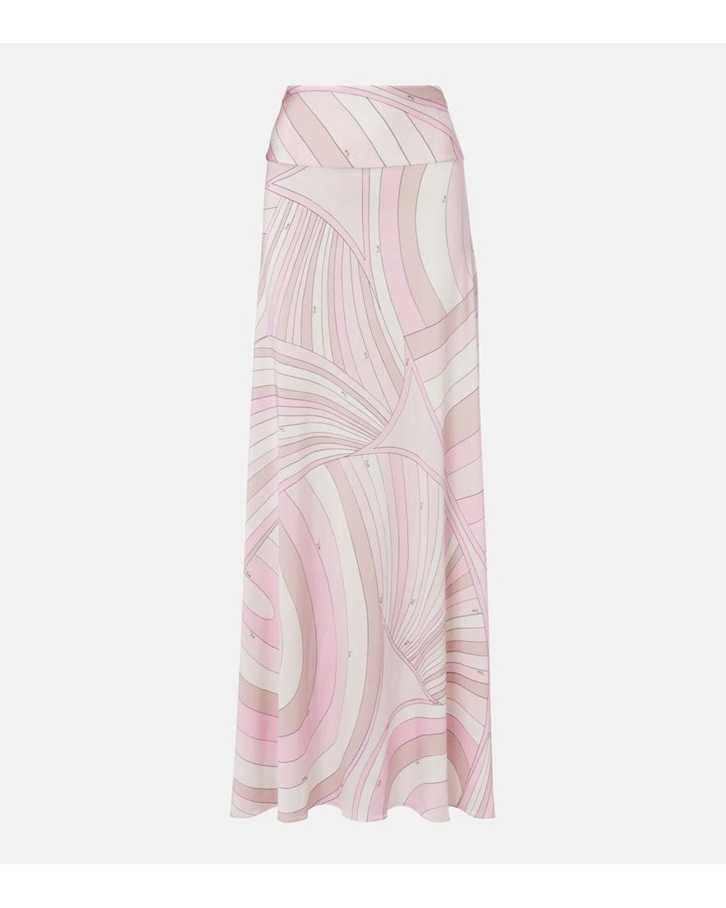Emilio Pucci Pink Iride Satin Jersey Maxi Skirt