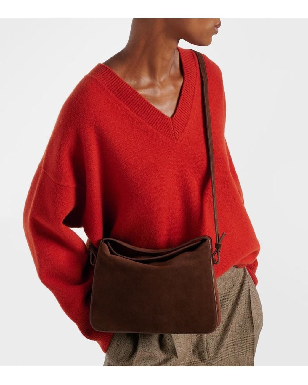 Aesther Ekme Brown Suede Shoulder Bag