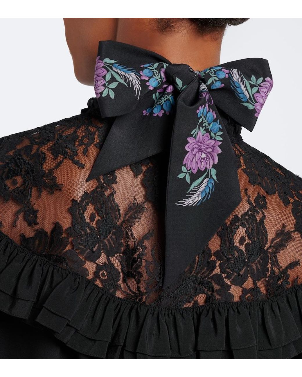 Chloé Blue Floral Silk Scarf
