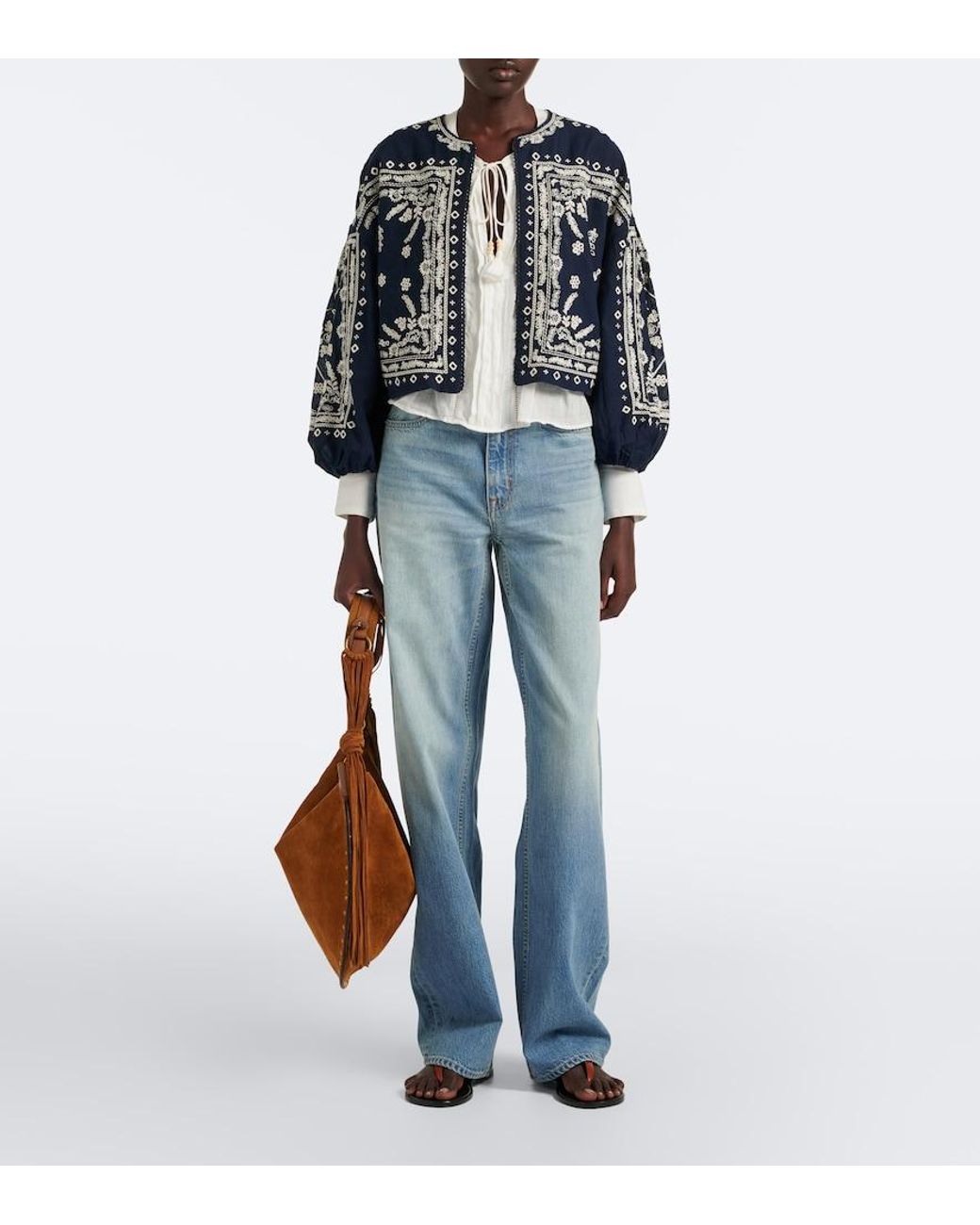 Veronica Beard White Sawyer Ramie Blouse