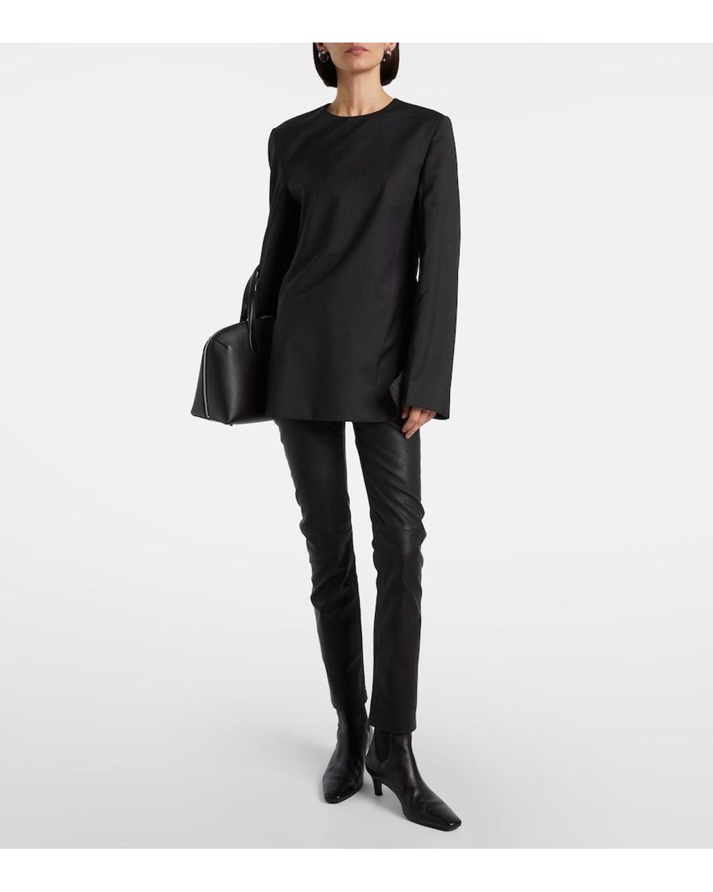AG Jeans Black Mari Leather Skinny Pants