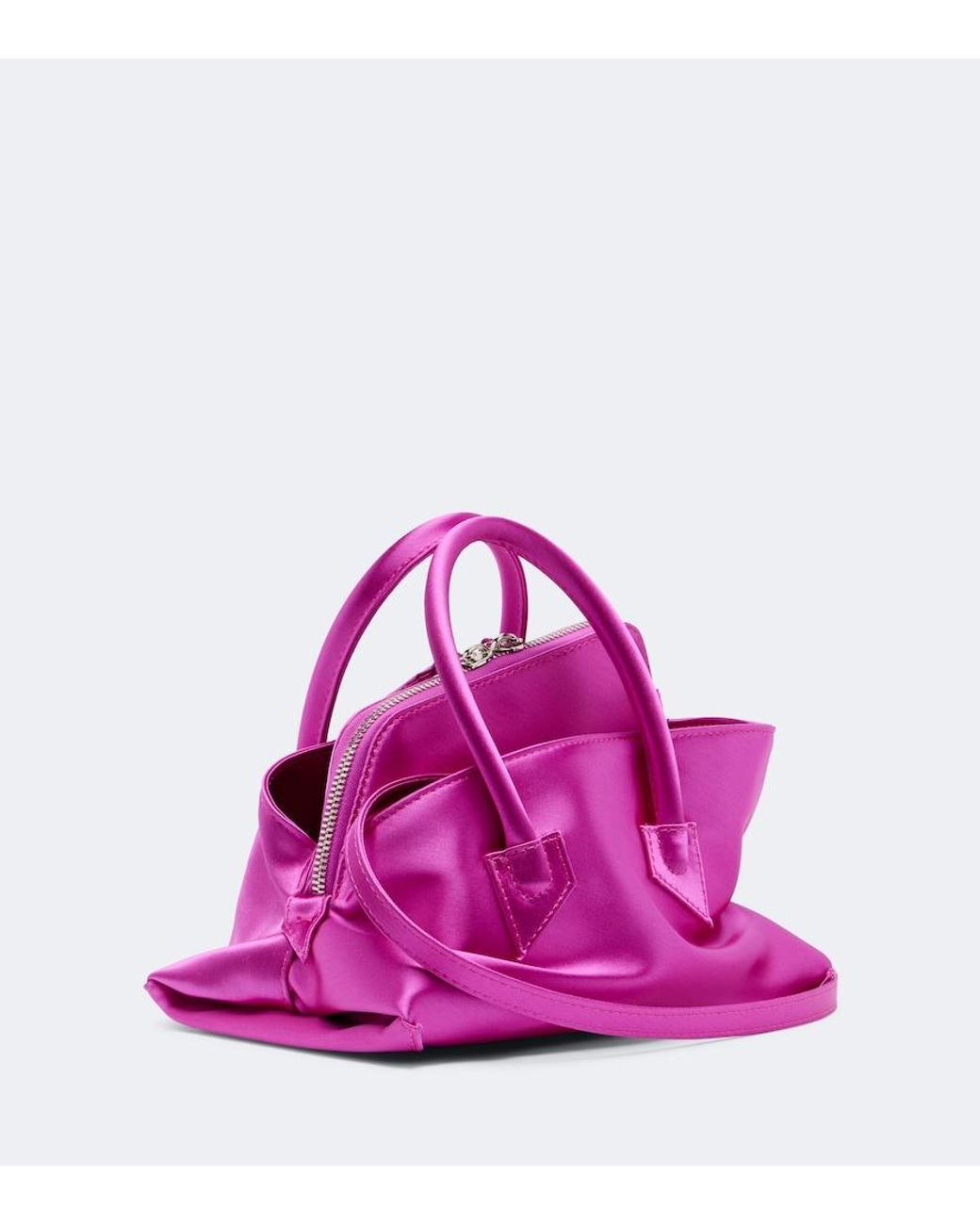 The Attico Pink La Passeggiata Mini Satin Top-Handle Bag