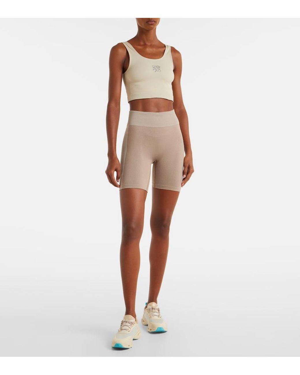 Loewe White X On Ribbed-Knit Sports Bra