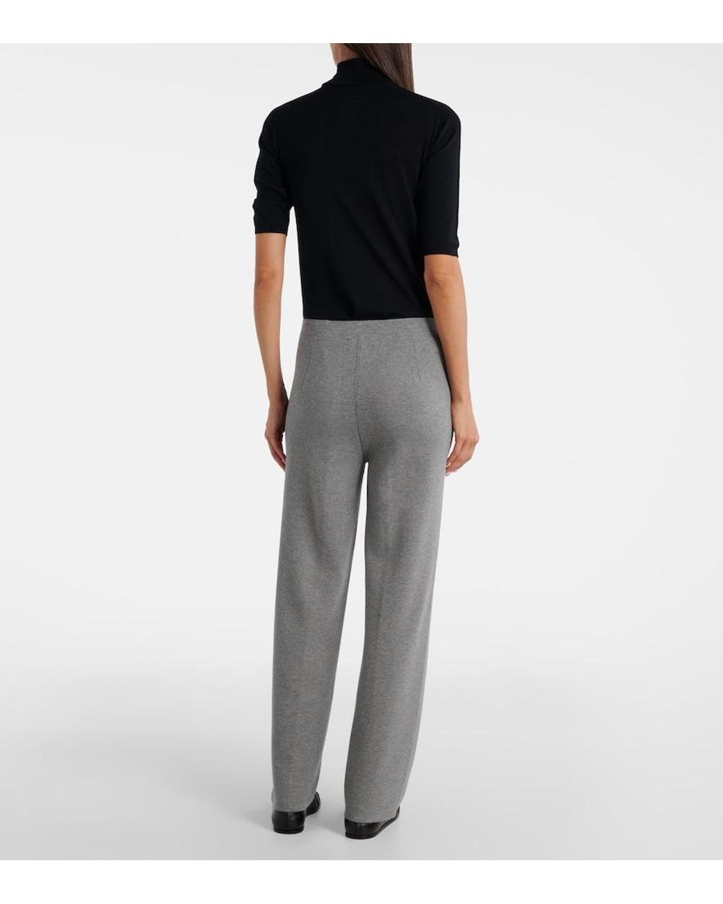 Max Mara Gray Arno High-Rise Sweatpants