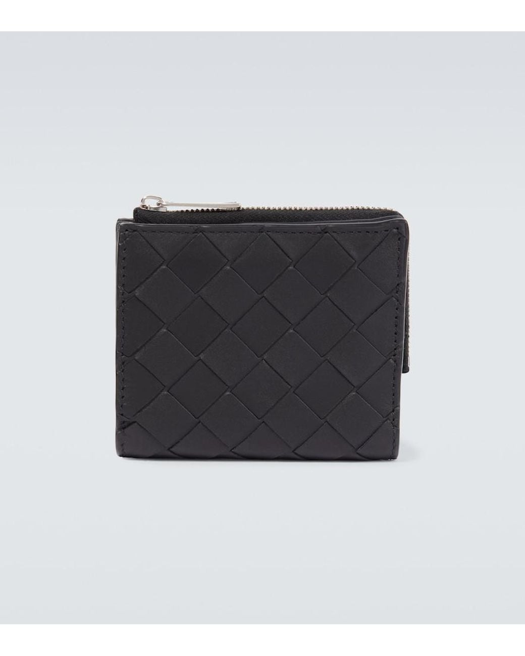 Bottega Veneta Black Intrecciato Bi-Fold Wallet for men