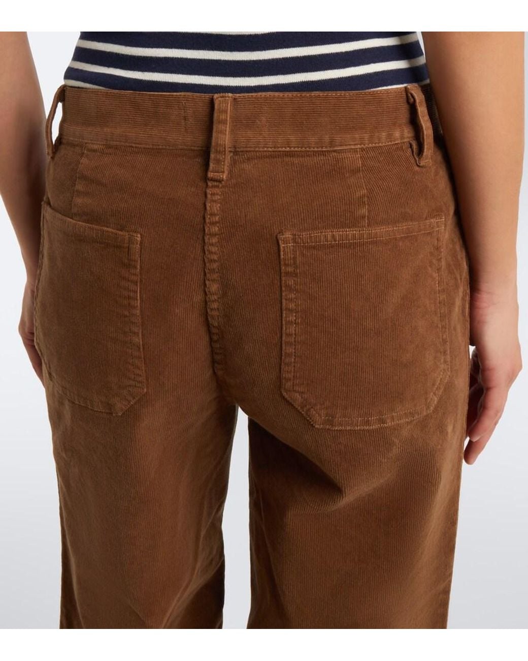 Nili Lotan Brown Florence Cotton-Blend Corduroy Wide-Leg Pants