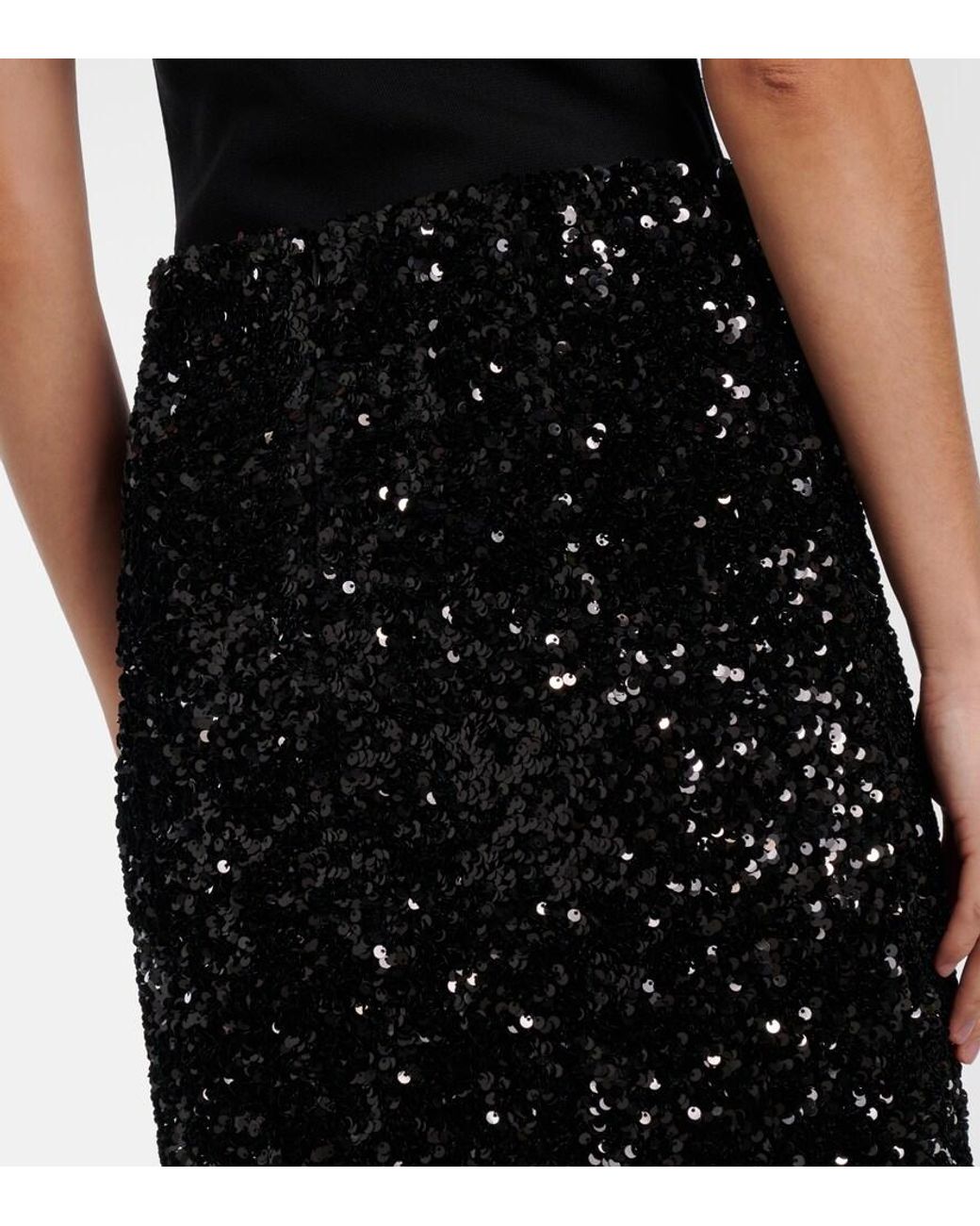 Vince Black Midirock Aus Samt Mit Pailletten