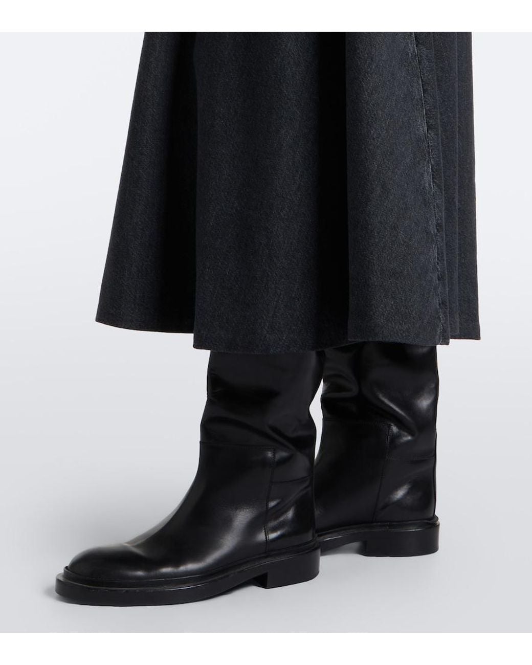 Max Mara Black Denim Midi Skirt
