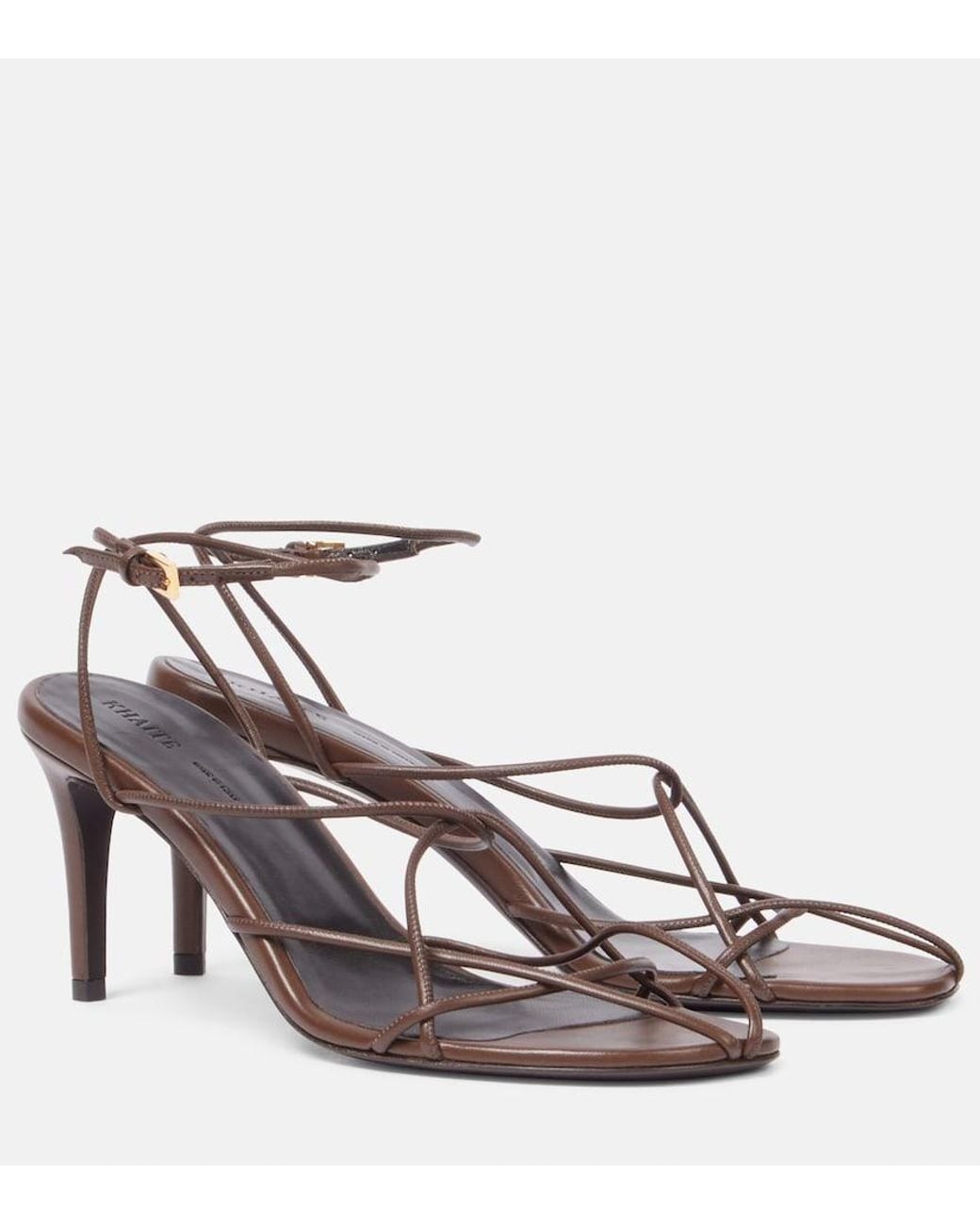 Khaite Metallic Loulou 75 Leather Sandals