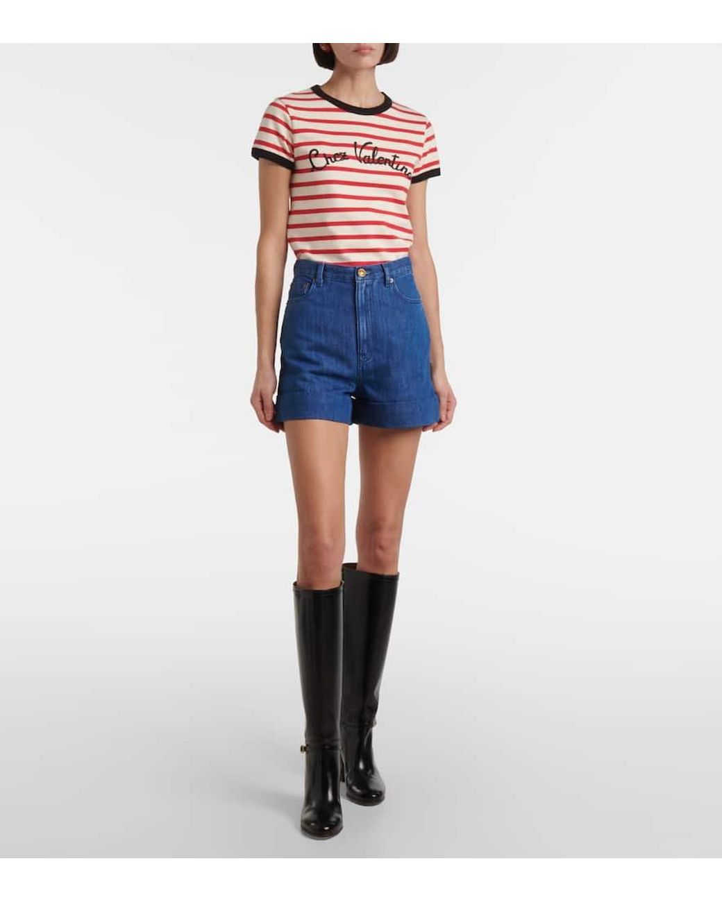 Shorts Di Jeans di Valentino in Blue