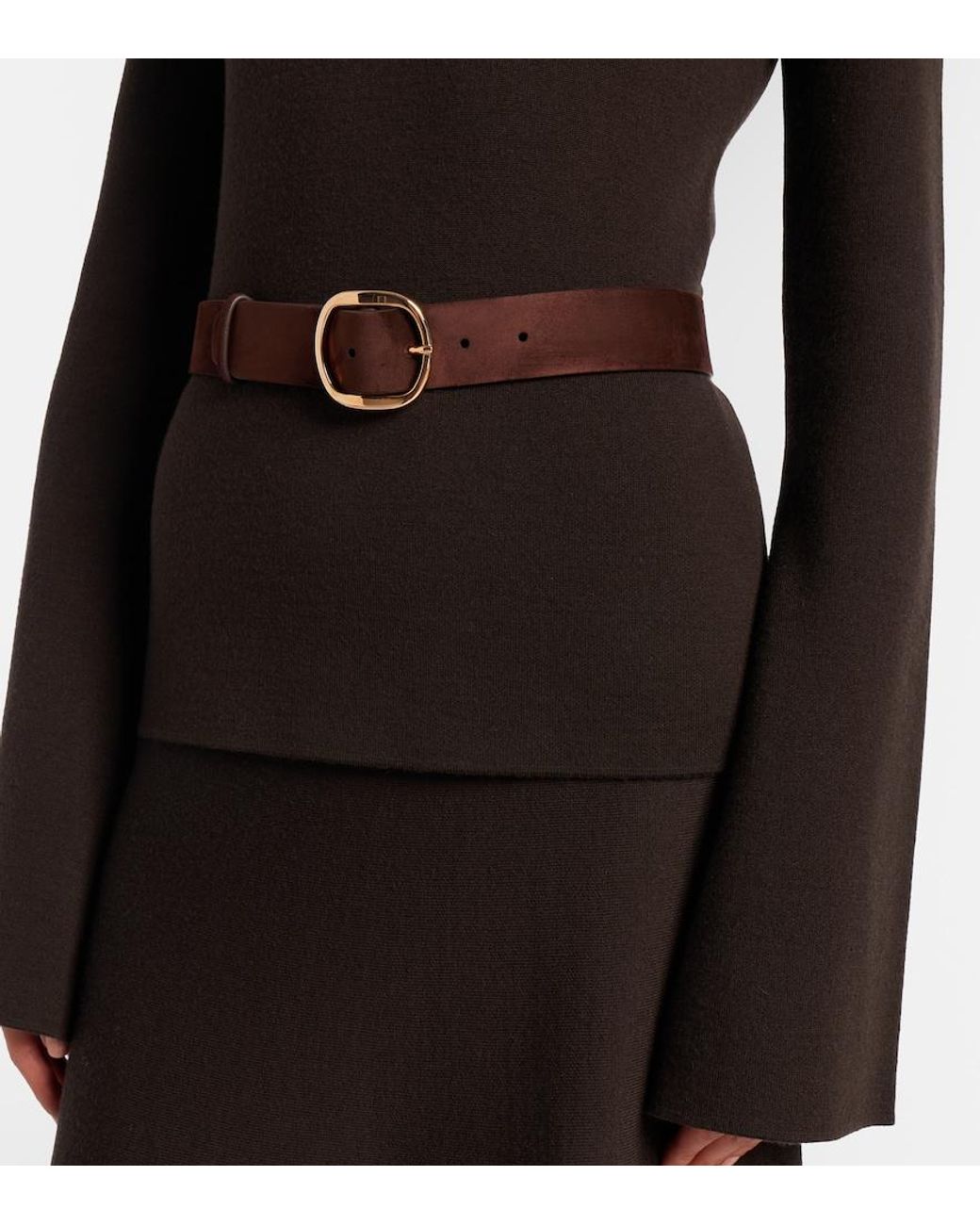 Gabriela Hearst Brown Elster Suede Belt