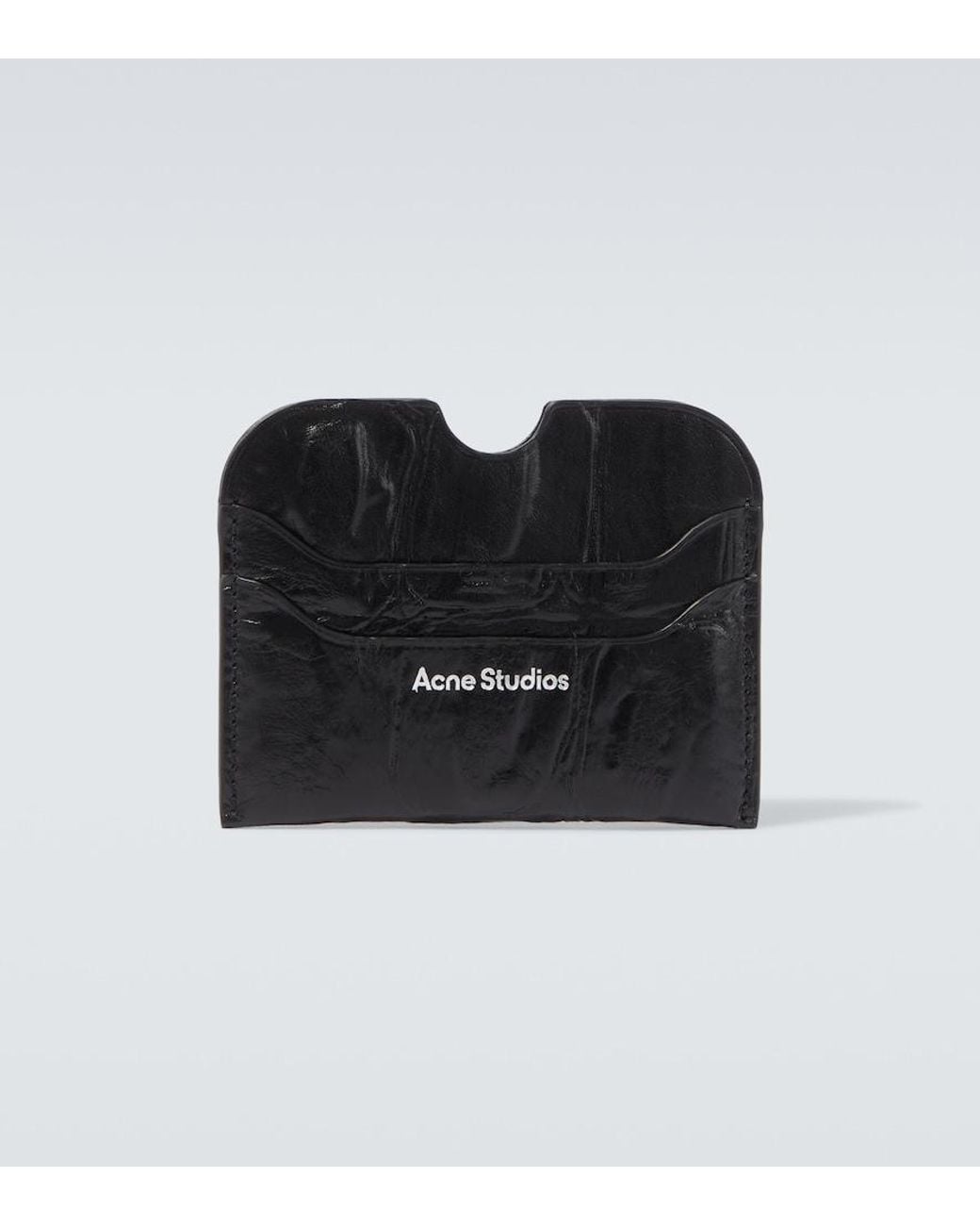 Acne Black Croc-Effect Leather Card Holder for men