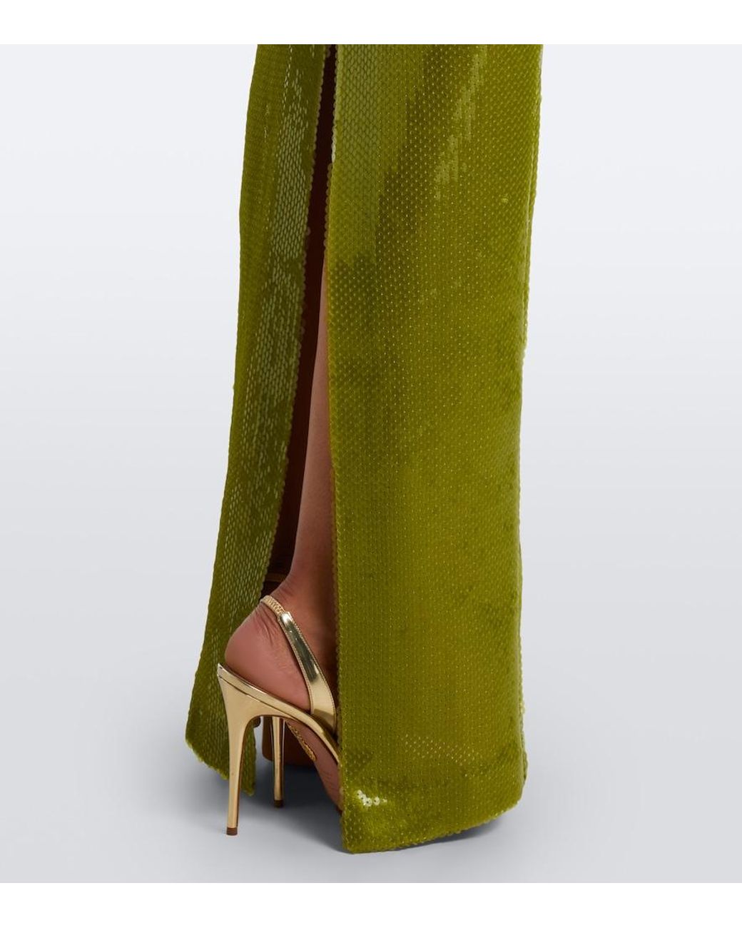 retroféte Green Liela Sequined Gown