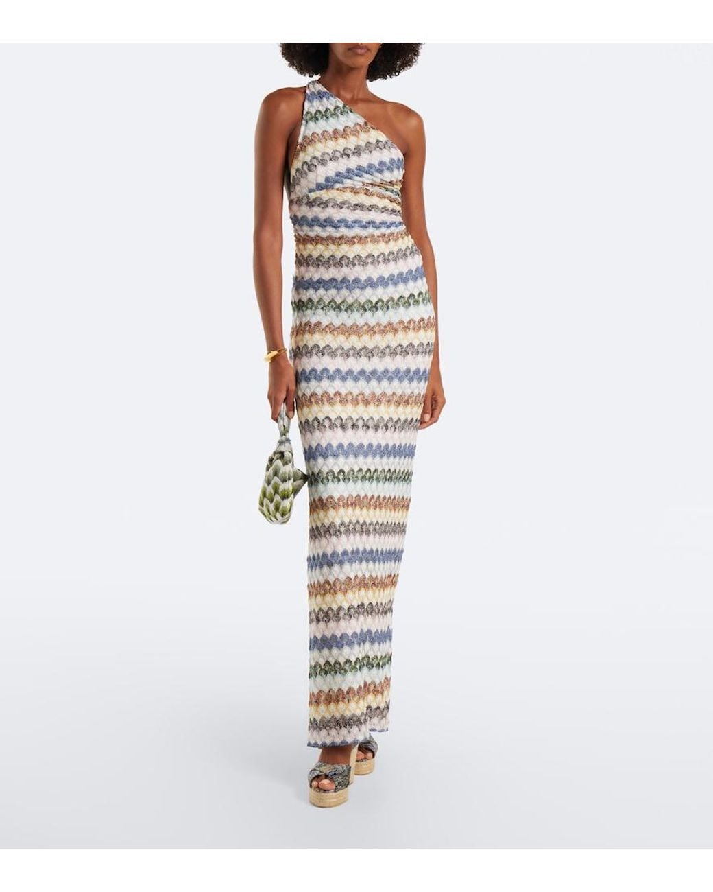 Missoni Metallic Zigzag Wedge Sandals