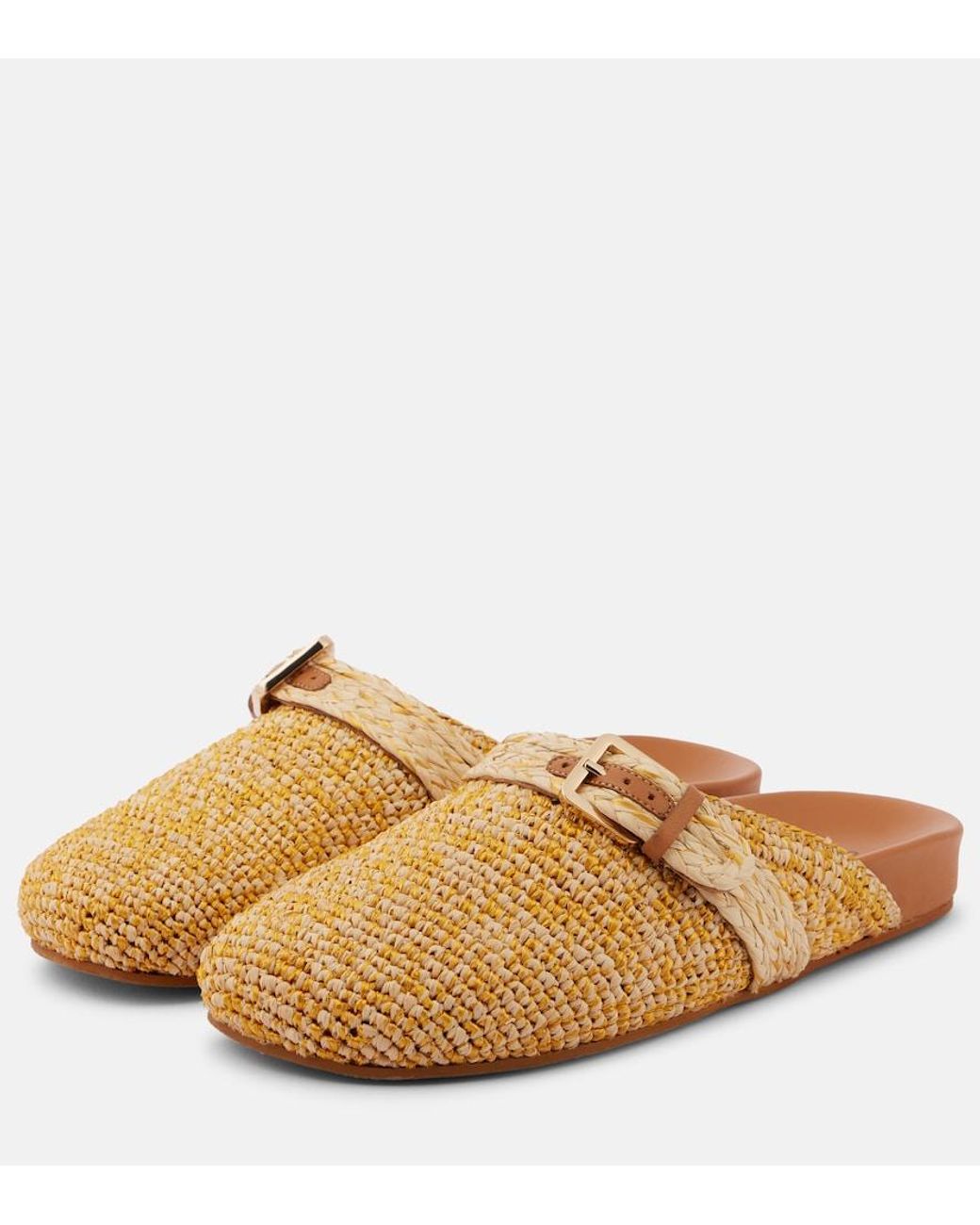 Robert Clergerie Brown Quinta Raffia Mules