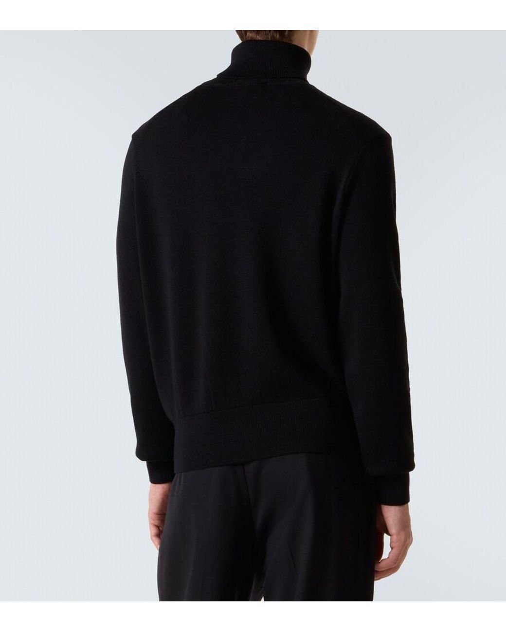 AMI Black Ami De Cour Wool Turtleneck Sweater for men