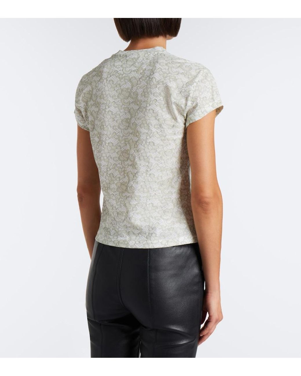 Gucci White Lace Printed Cotton T-Shirt