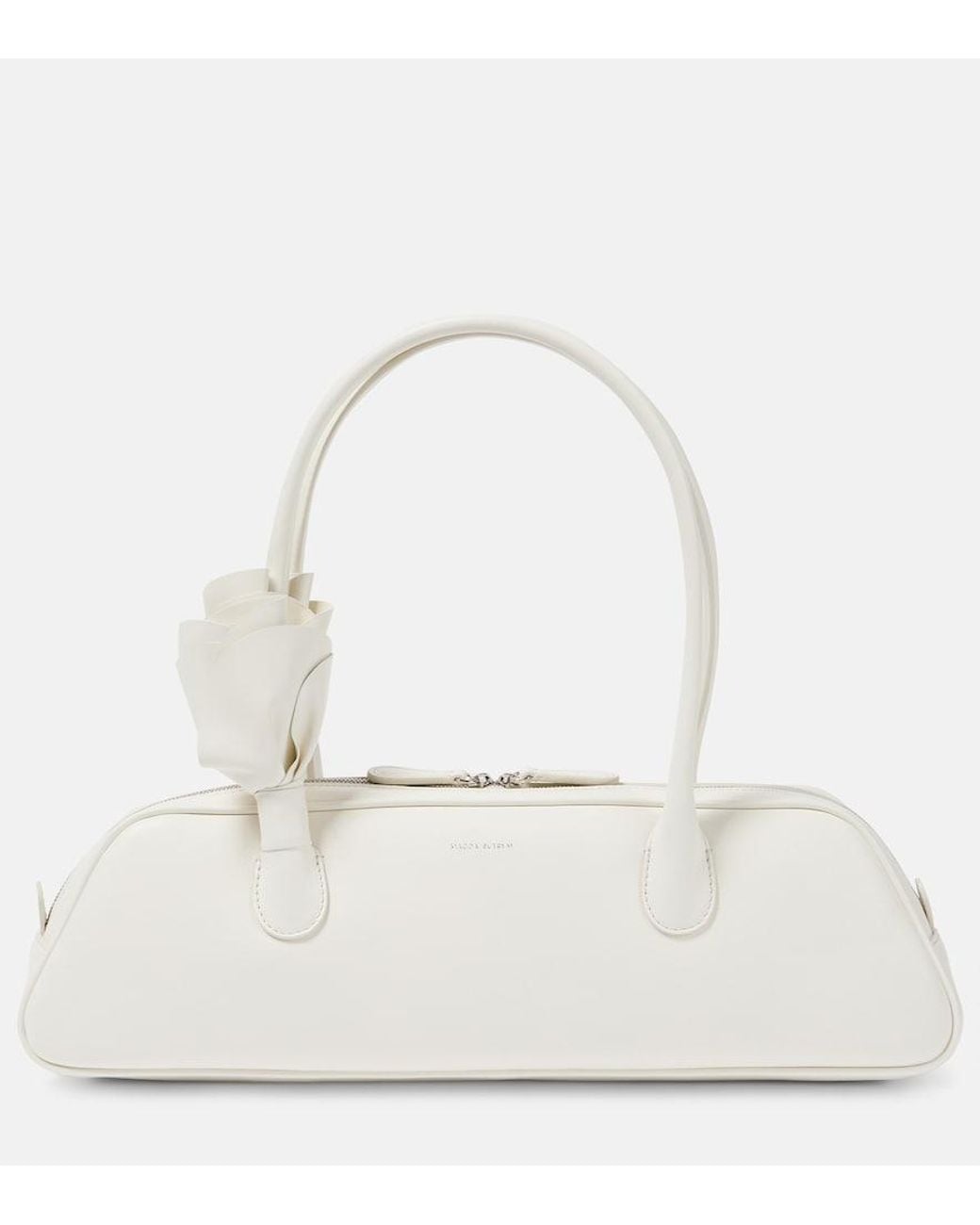 Magda Butrym White Brigitte Floral-Applique Leather Shoulder Bag