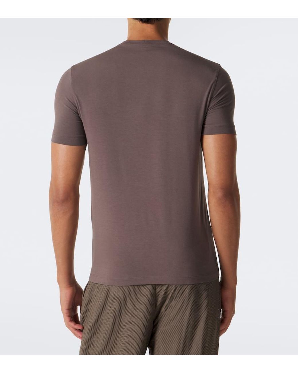 Giorgio Armani Brown Logo Jersey T-Shirt for men