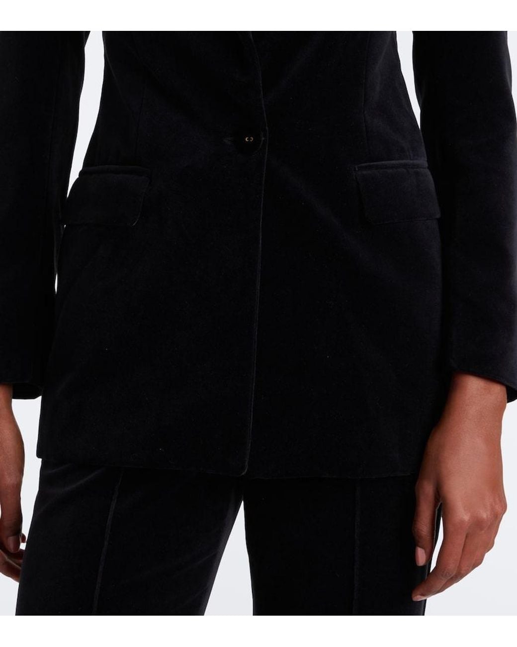 Costarellos Black Daimy Cotton Velvet Blazer