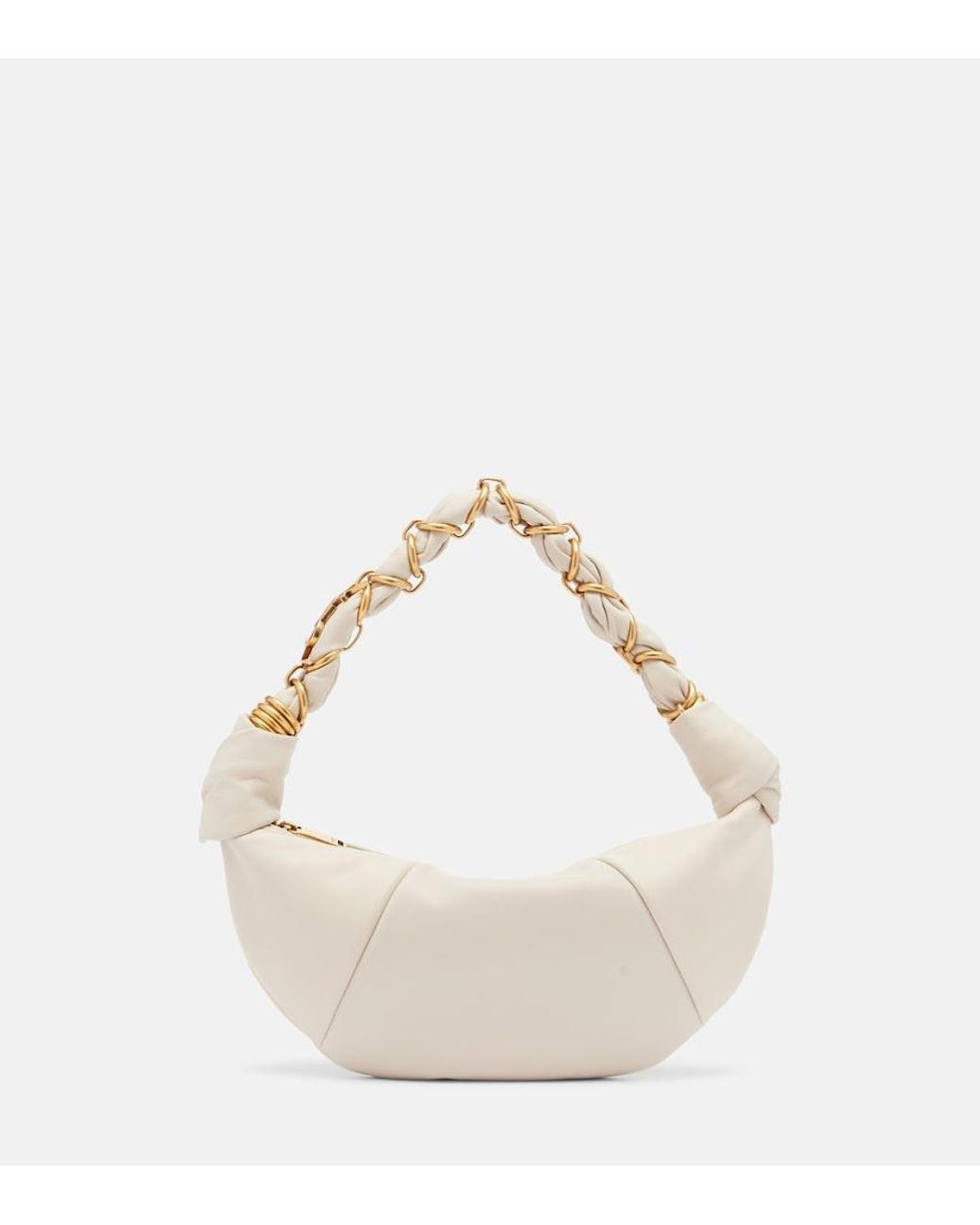 Saint Laurent Natural Amalia Mini Leather Top-Handle Bag