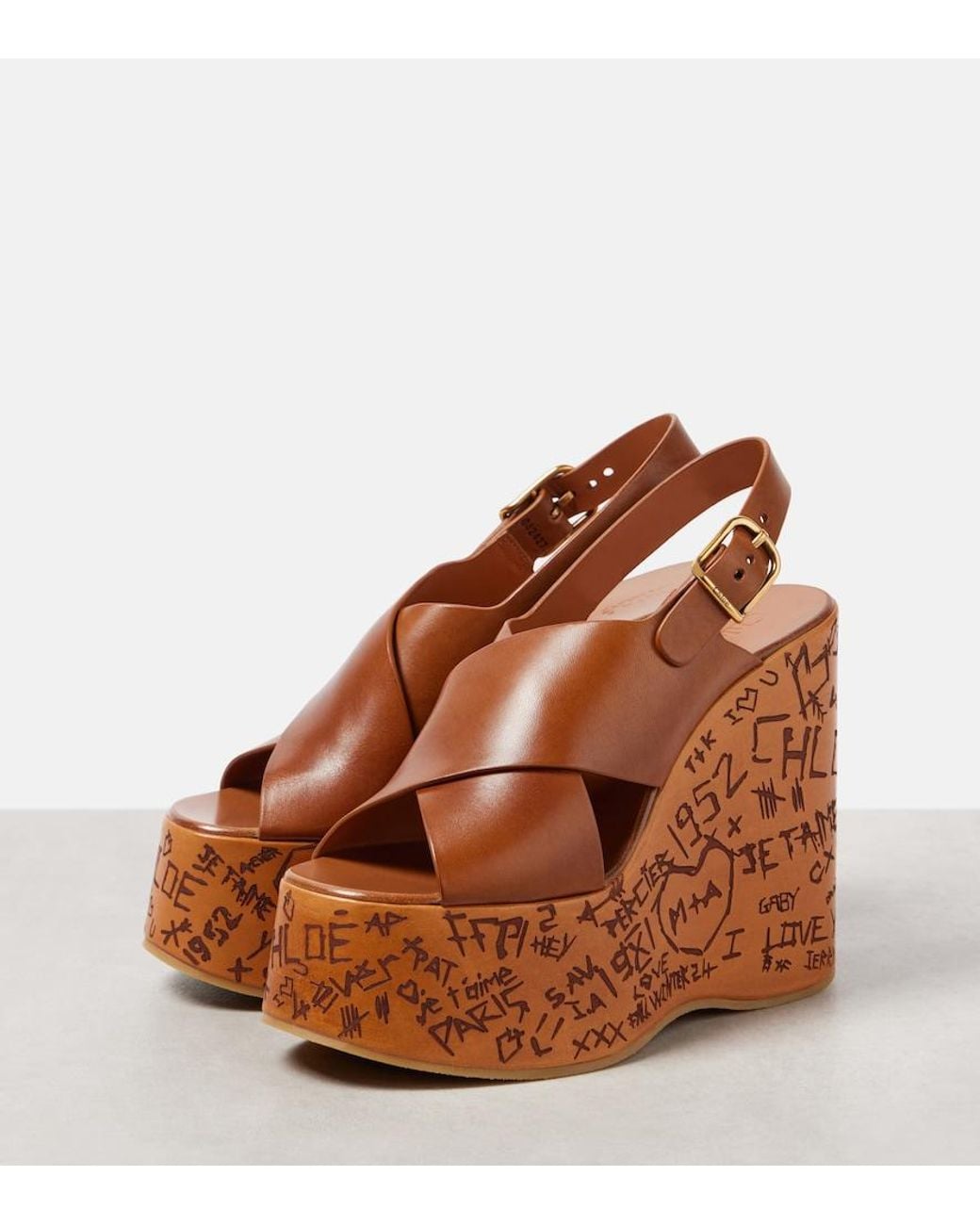 Sandalias Cuña Maxime Chloé de color Brown