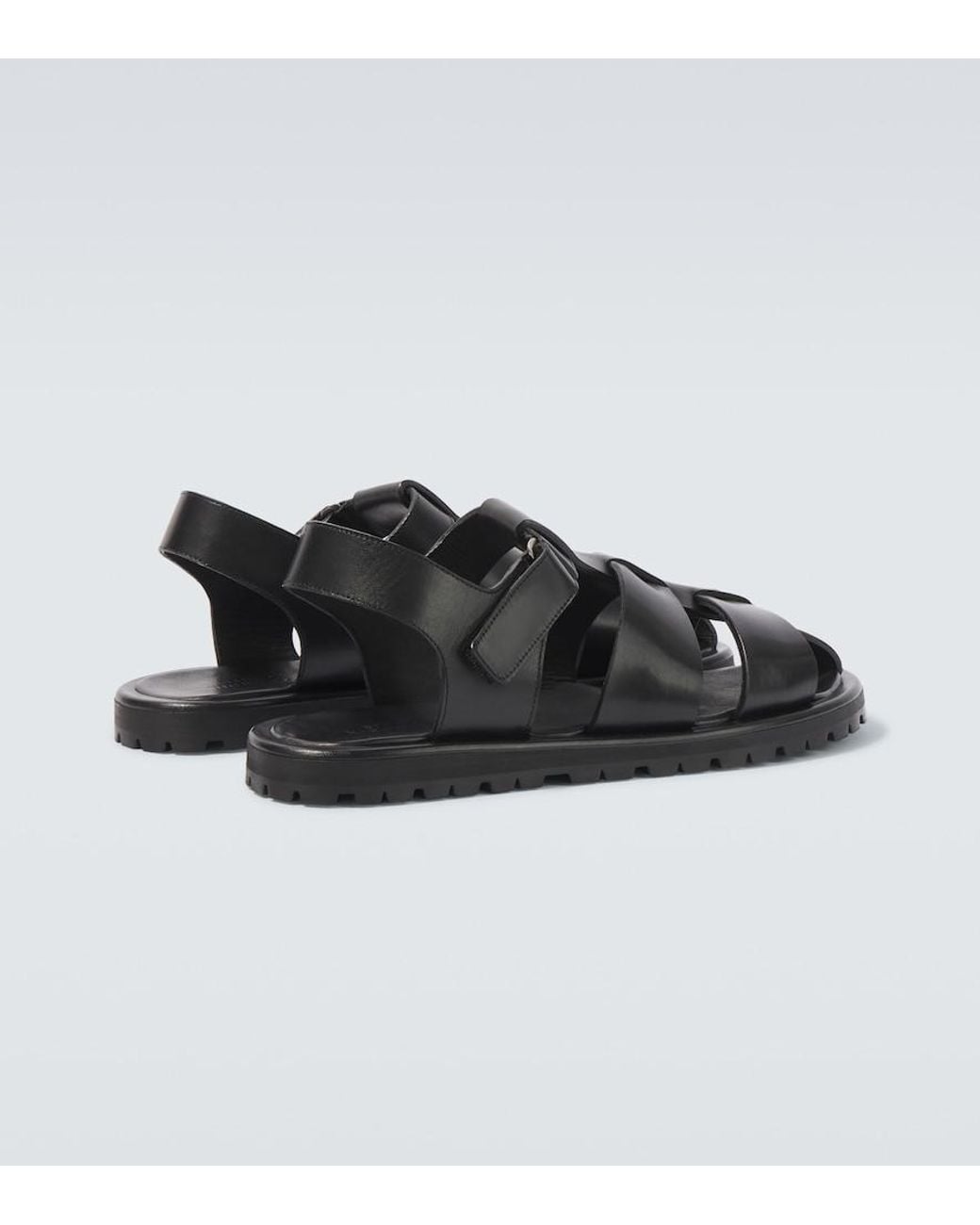 Studio Nicholson Black Sandom Leather Sandals for men