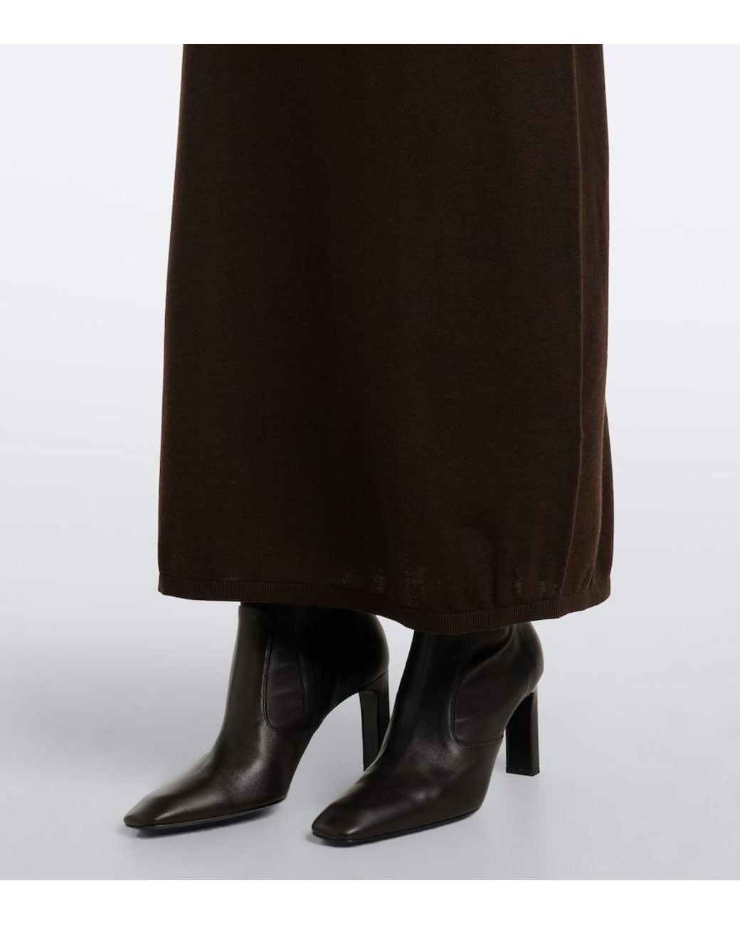 Totême  Black Knitted Midi Skirt
