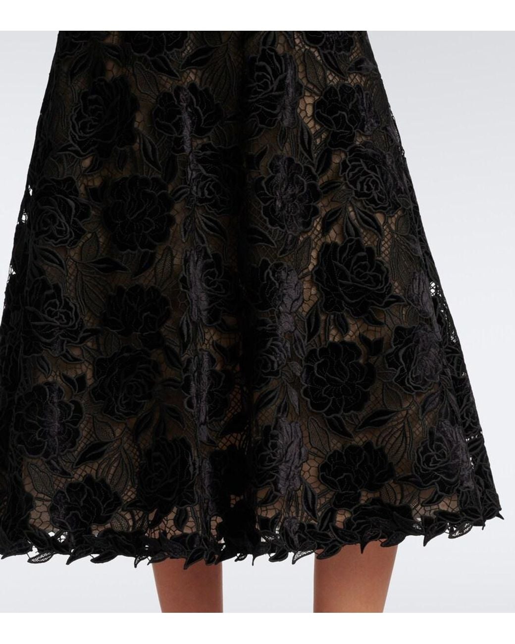 Carolina Herrera Black Guipure Lace Cocktail Dress