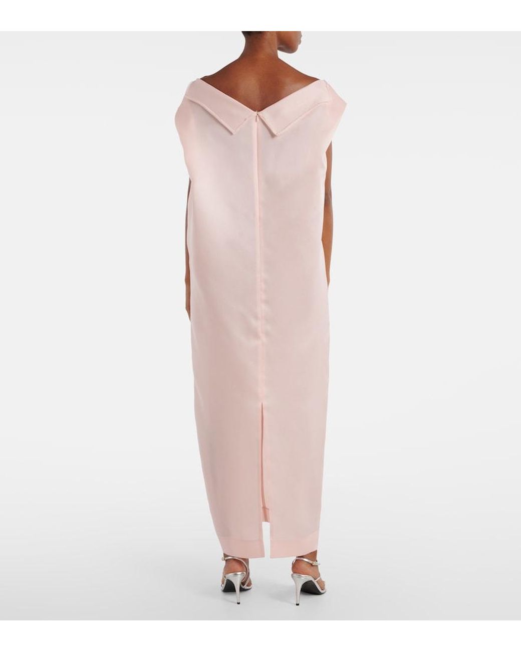 Khaite Pink Selwyn Silk Gazar Maxi Dress