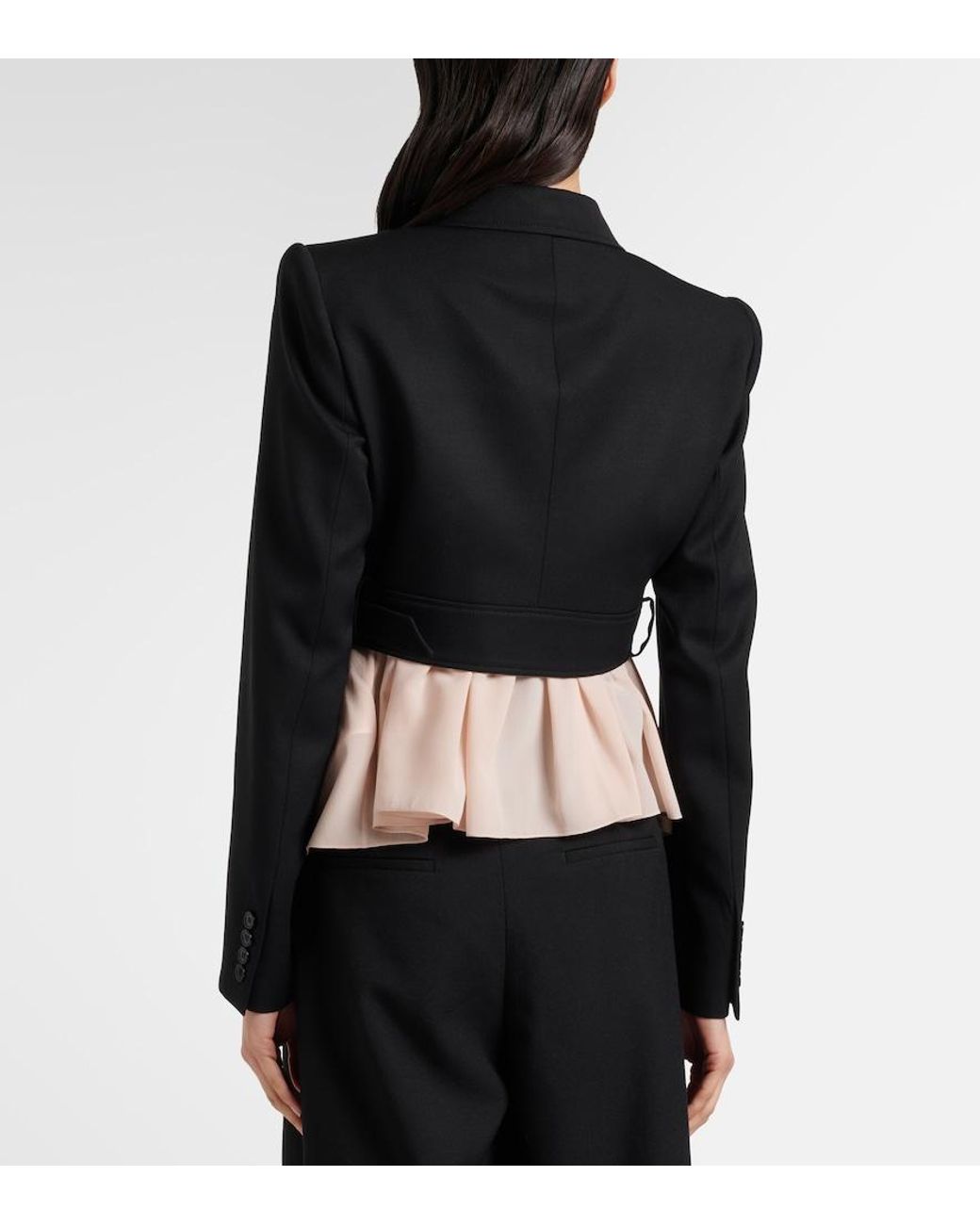 Chloé Black Cropped Virgin Wool Blazer