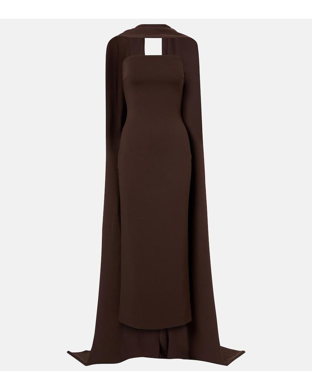 Solace London Brown Martine Scarf-Detail Cocktail Dress