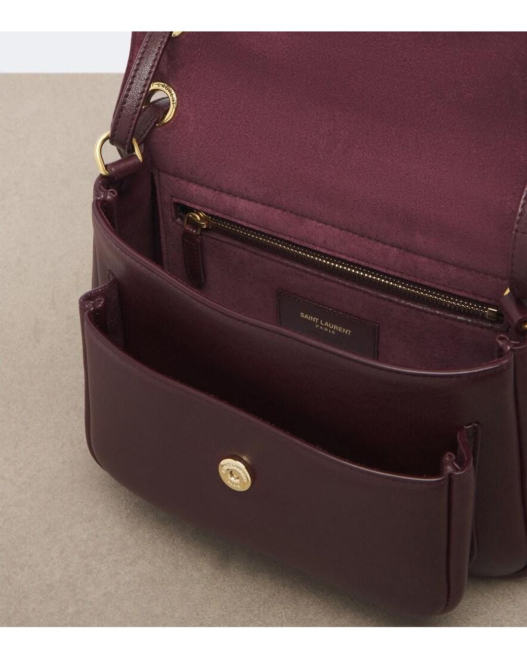 Saint Laurent Purple Niki Cassandre Leather Shoulder Bag