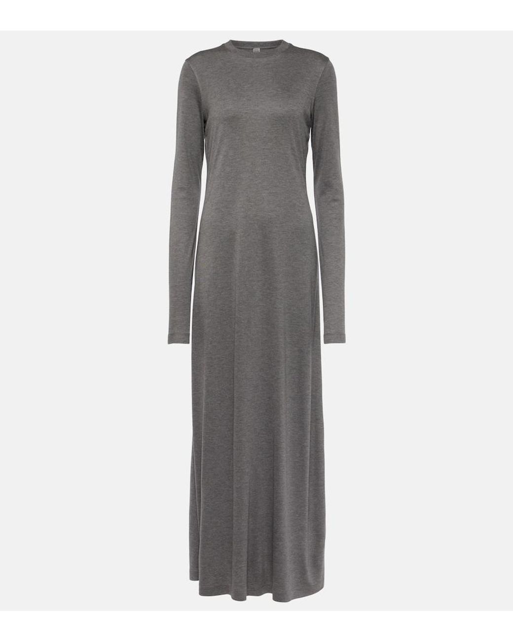 Totême Gray Jersey Maxi Dress