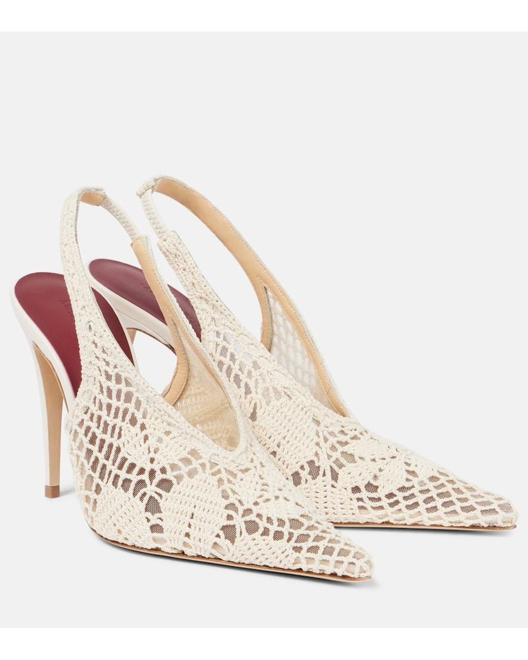 Magda Butrym Natural 105 Crochet Slingback Pumps