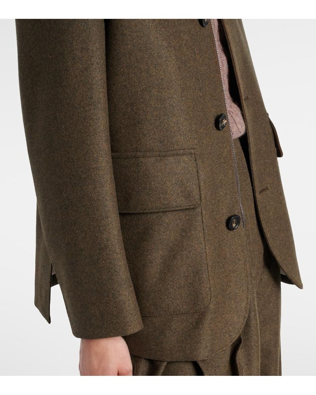 Loro Piana Green Wool And Cashmere Jacket