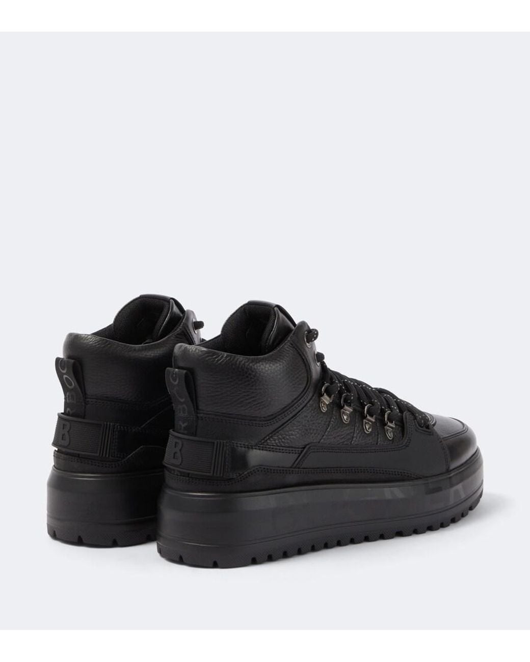 Bogner Black Antwerp Leather Lace-Up Boots for men