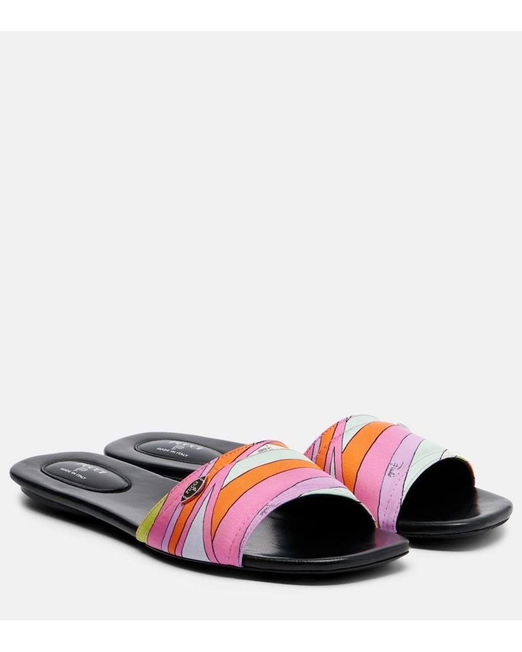 Emilio Pucci White Yummy Iride Twill Slides