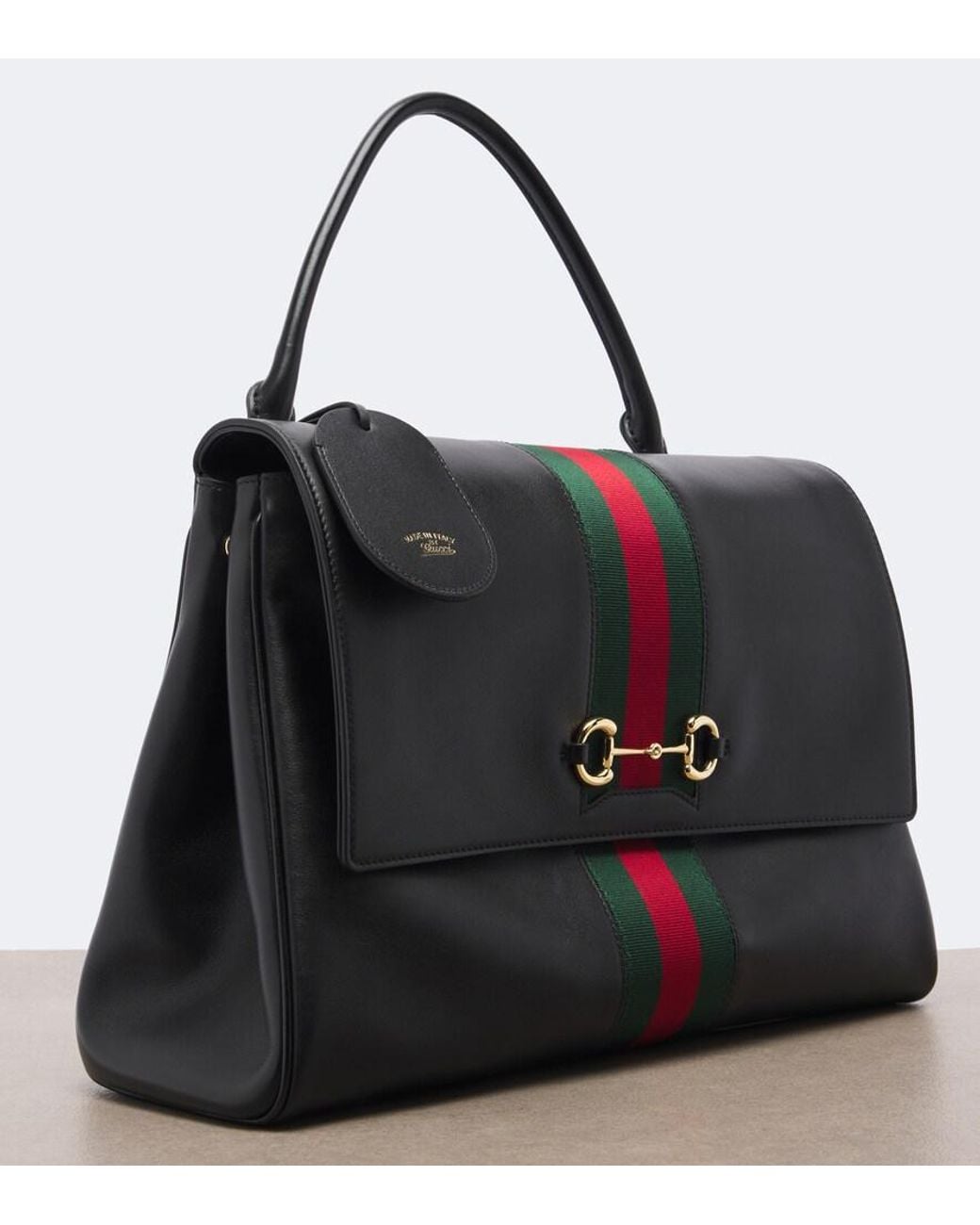Gucci Black Paparazzo Large Leather Shoulder Bag