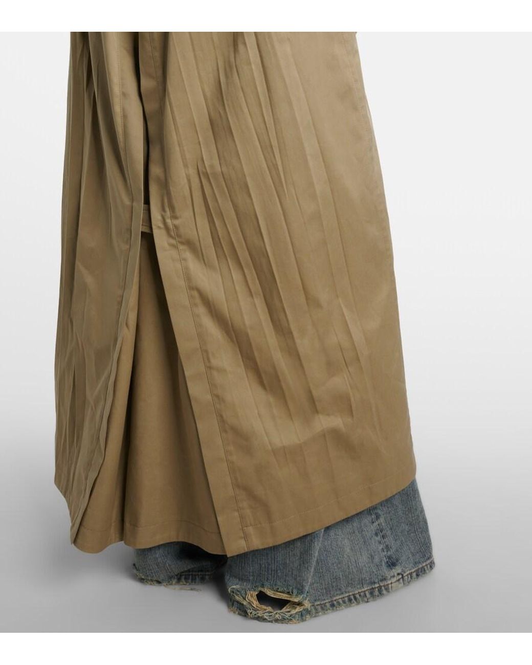 Balenciaga Natural Cocoon Cotton Twill Trench Coat