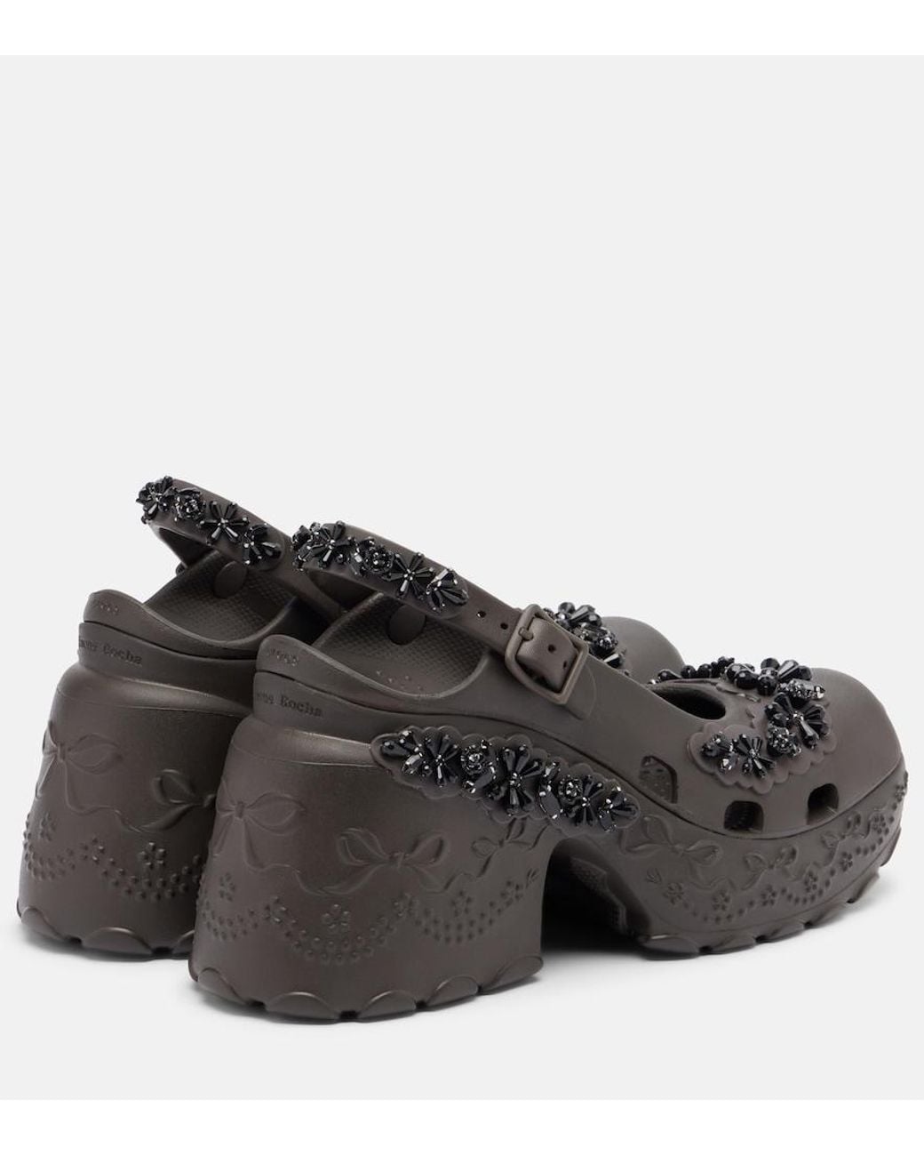 Simone Rocha Black X Crocs Embellished Slingback Pumps
