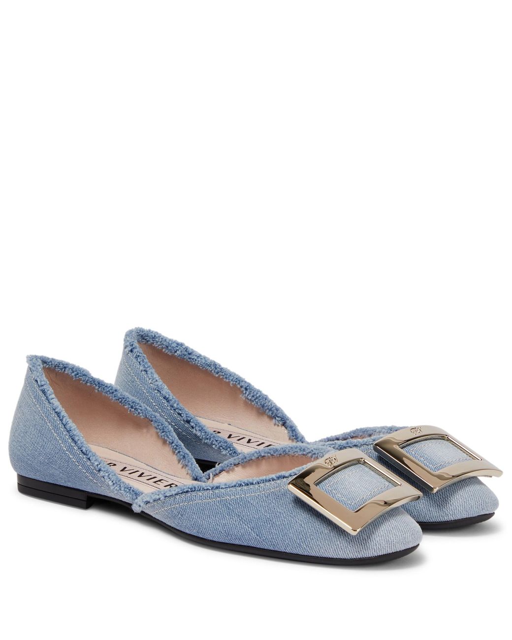 Roger Vivier D'orsay Denim Ballet Flats in Blue | Lyst
