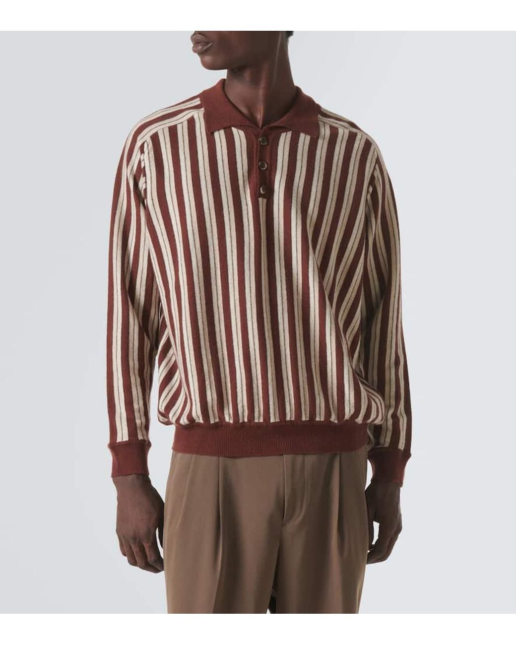 Polo Hogan Stripe De Lana Y Cachemir Bode de hombre de color Brown